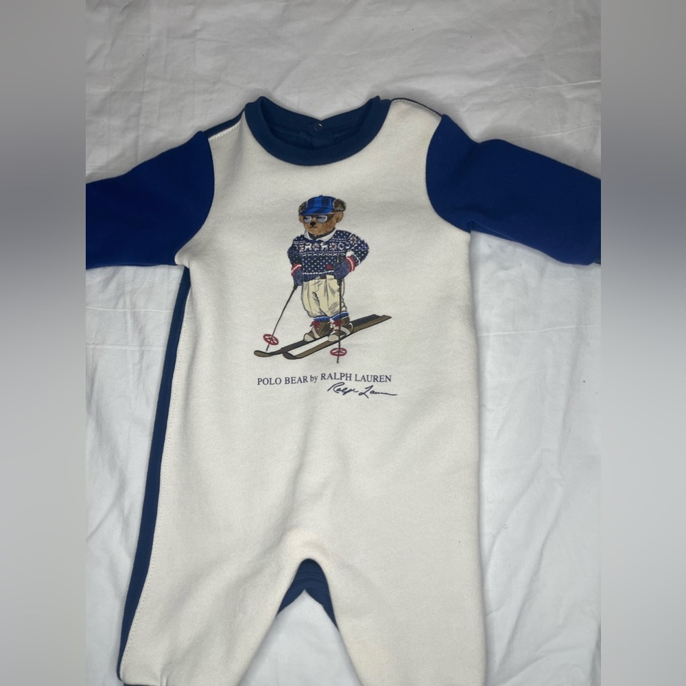 Baby boy Ralph Lauren polo bear onesie only worn once in very good condition